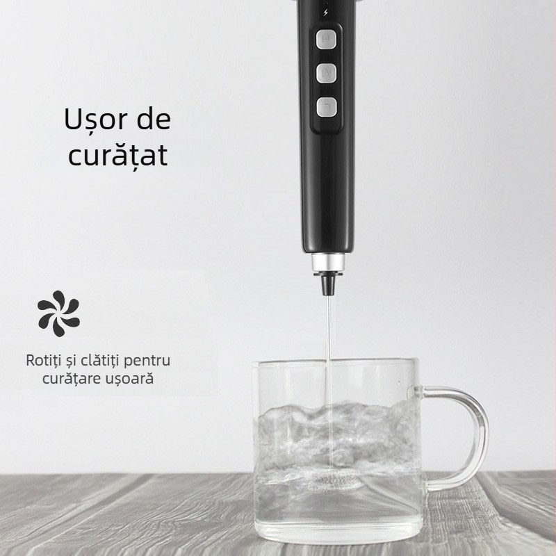 Mixer electric de mână, USB reîncărcabil — mini tel pentru ouă, spumă de lapte și coacere