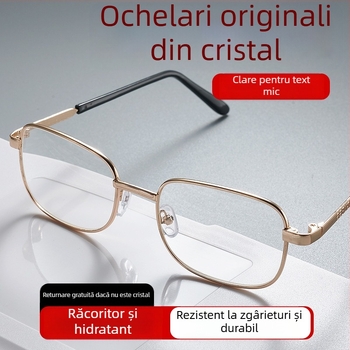 Ochelari de citit cu definiție înaltă, anti-oboseală, lentile din sticlă cristal, pliabili și portabili.