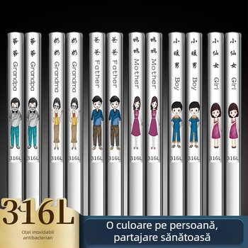 Set de bețe din oțel inox 316 pentru uz casnic, câte unul pe persoană, masă în familie, rezistente la mucegai, rezistente la temperaturi înalte