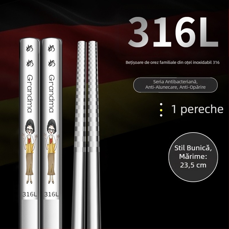 Set de bețe din oțel inox 316 pentru uz casnic, câte unul pe persoană, masă în familie, rezistente la mucegai, rezistente la temperaturi înalte