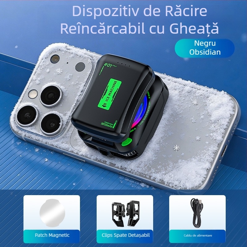 TH21 Răcitor pentru telefon, alimentat cu baterie, modul termo-electric, wireless, 3000mAh, autonomie ultra-lungă, afișaj digital al temperaturii de congelare