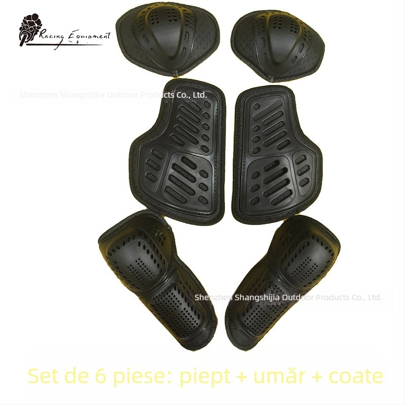 Set de protecție pentru motocicletă de 7 piese cu protecții pentru spate, genunchi, piept, cot și umeri
