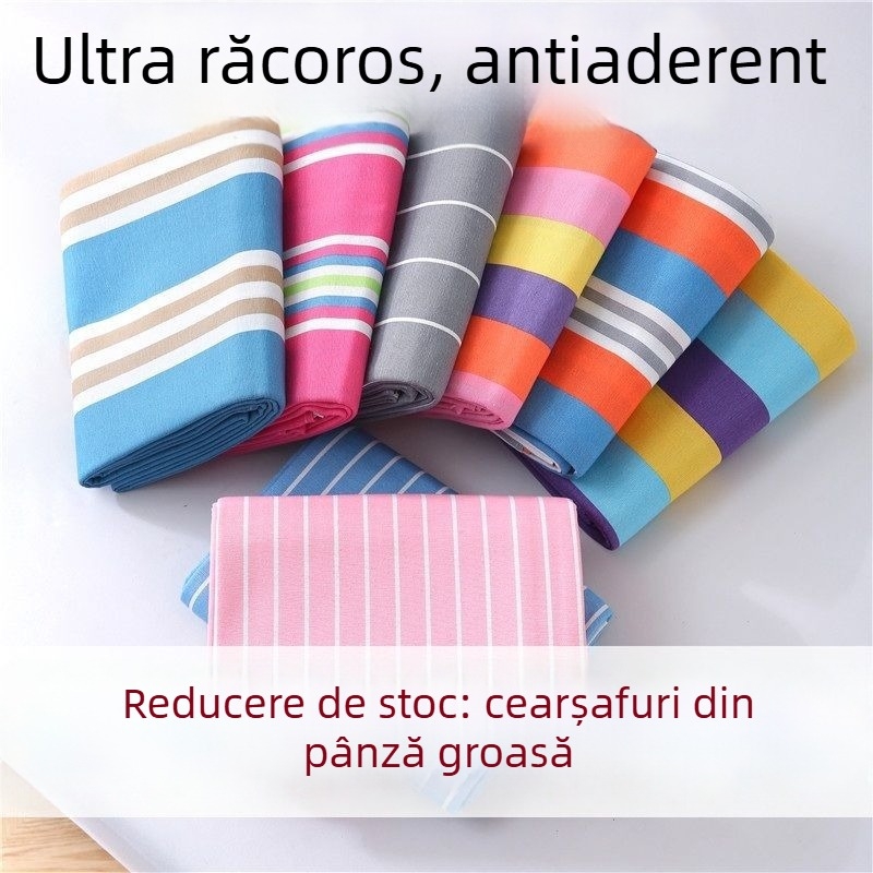 Lenjerie de pat cu dungi pastorale, din țesătură tradițională din fibre țesute la domiciliu, imprimare cu acoperire și vopsire, potrivită pentru paturi single și double