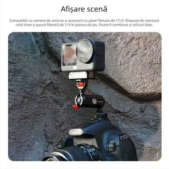 ZS54560-E91/4 Suport ARRI pentru șapcă rece, cap balon universal de 17 mm pentru camere GoPro
