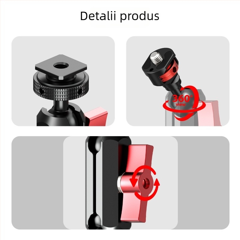 ZS54560-E91/4 Suport ARRI pentru șapcă rece, cap balon universal de 17 mm pentru camere GoPro
