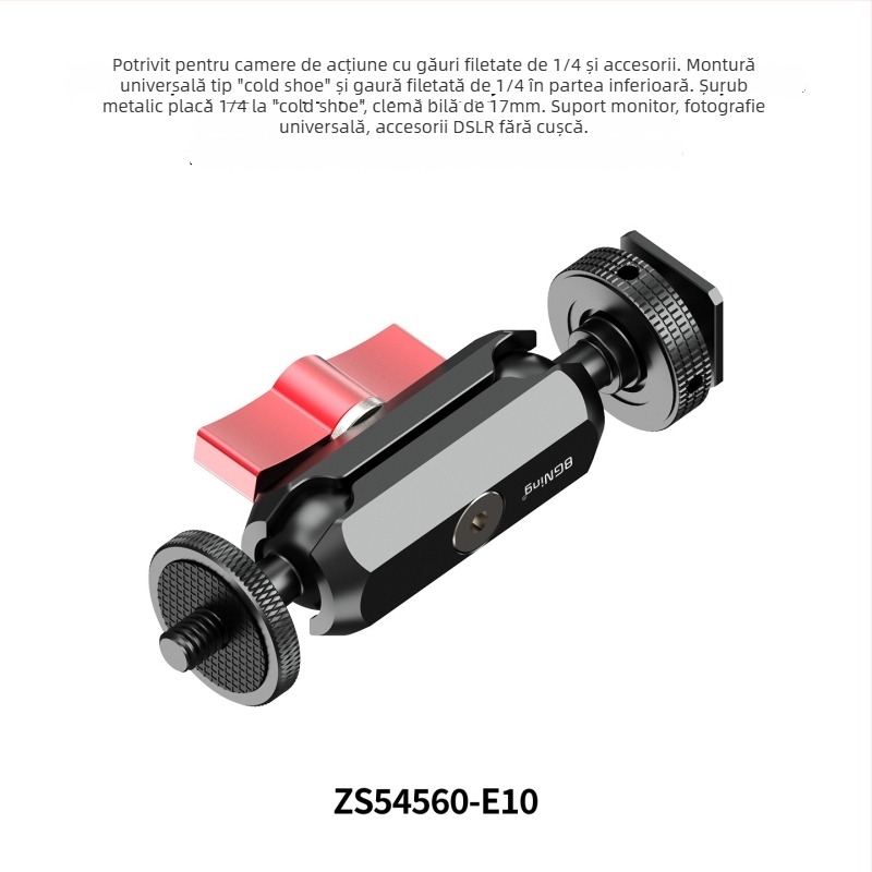 ZS54560-E91/4 Suport ARRI pentru șapcă rece, cap balon universal de 17 mm pentru camere GoPro