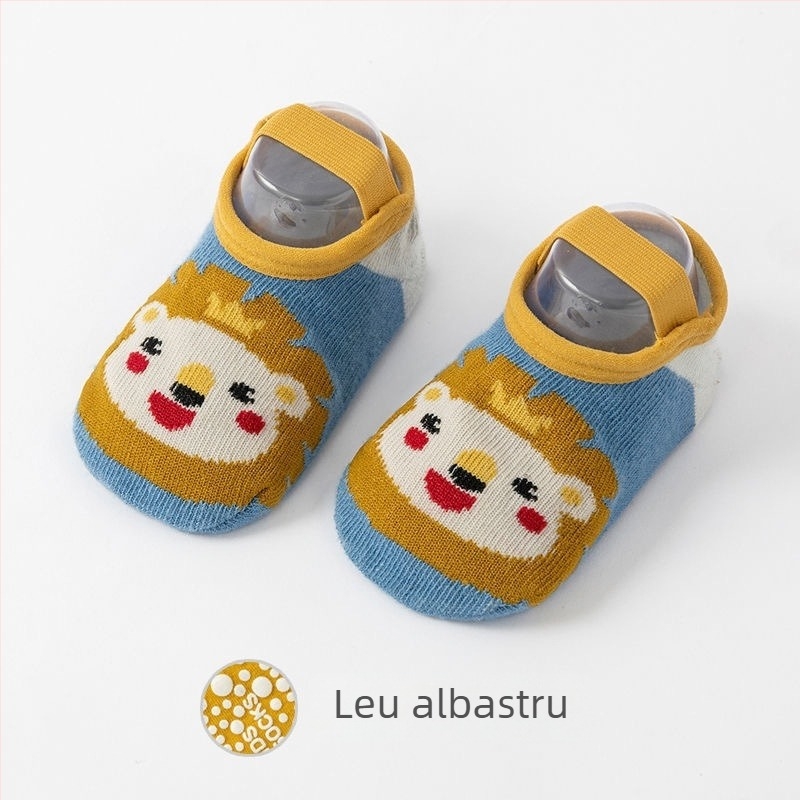 Șosete scurte pentru bebeluși cu personaje animate, pentru băieți și fetițe, absorbante de transpirație, respirabile, antiderapante, durabile pentru învățarea mersului.