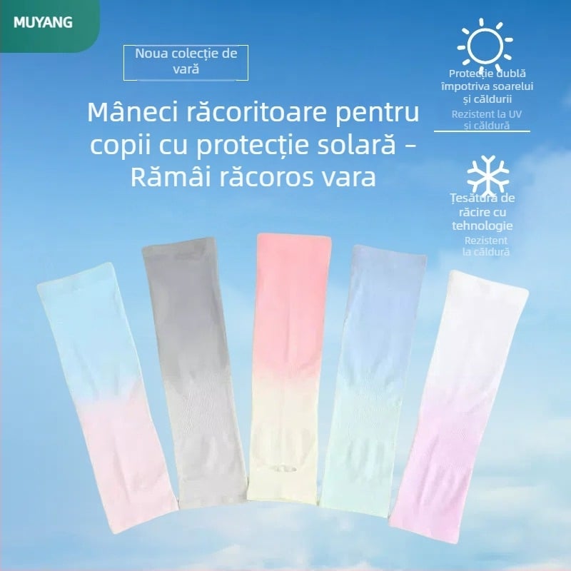 Manșete pentru antebrațe pentru copii, gradient Ice, protecție solară și împotriva țânțarilor, unisex, vară, UPF50+