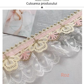 Pomponi pentru perdele cu franjuri, perdele din dantelă pe margine, volane din dantelă, tiv plisat pentru fustă, decor lucrat manual