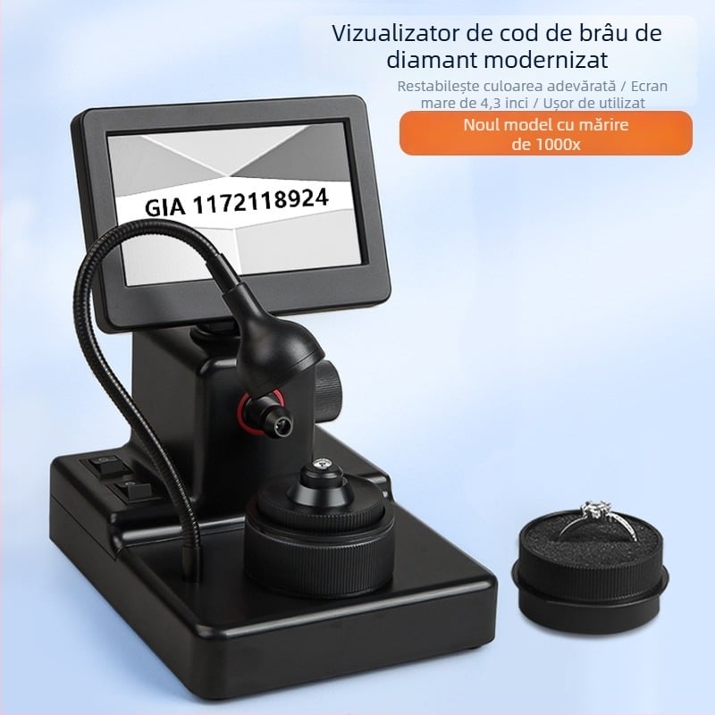 Microscop de identificare a diamantelor de birou, cu lupă video și imagine de înaltă definiție, microscop GIA