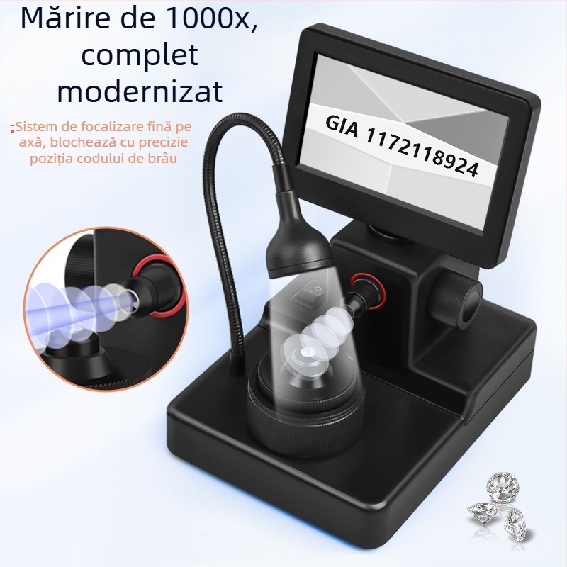 Microscop de identificare a diamantelor de birou, cu lupă video și imagine de înaltă definiție, microscop GIA