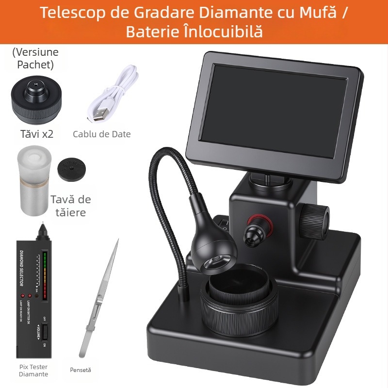 Microscop de identificare a diamantelor de birou, cu lupă video și imagine de înaltă definiție, microscop GIA