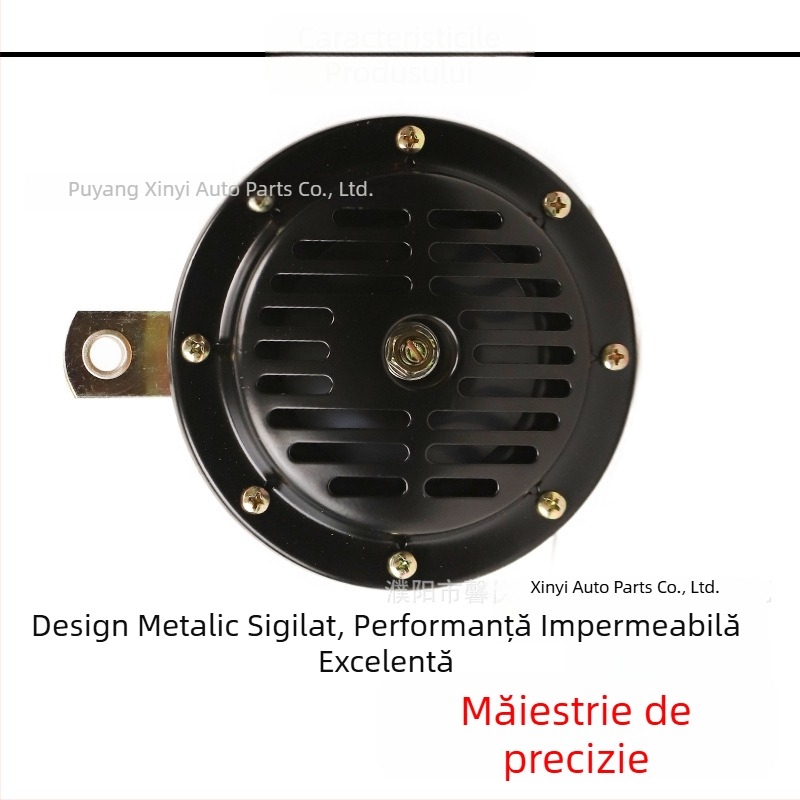 Claxon auto impermeabil, tip disc, 12V/24V, universal pentru autoturisme și camioane