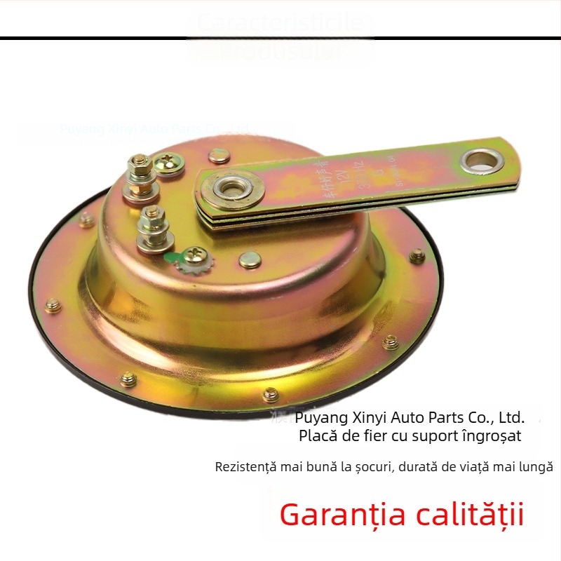Claxon auto impermeabil, tip disc, 12V/24V, universal pentru autoturisme și camioane