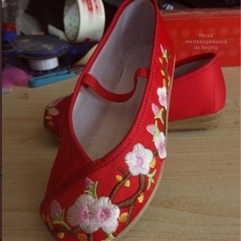 Pantofi de dans pentru copii, moi, cu broderie, stil balet, pentru antrenament, estetică etnică.