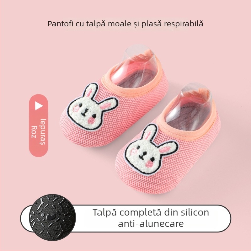 Șosete de podea pentru bebeluși, respirabile, ultra-subțiri, cu talpă antiderapantă pentru interior