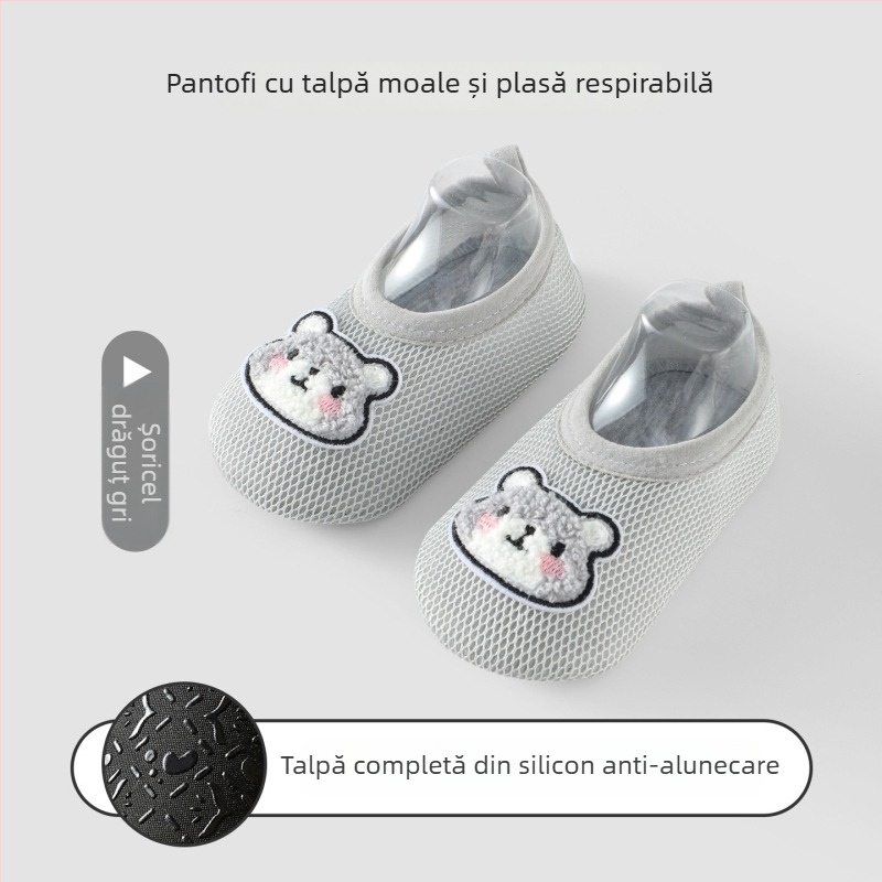 Șosete de podea pentru bebeluși, respirabile, ultra-subțiri, cu talpă antiderapantă pentru interior