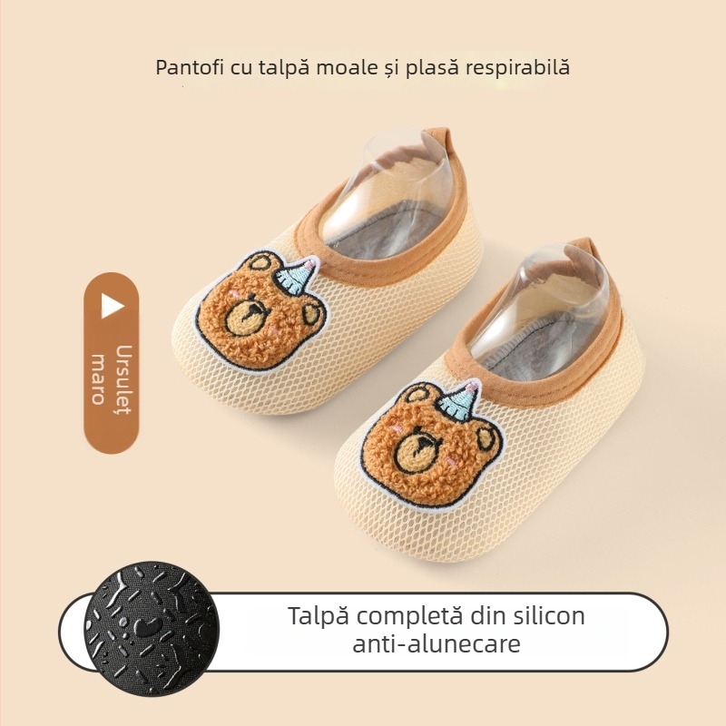 Șosete de podea pentru bebeluși, respirabile, ultra-subțiri, cu talpă antiderapantă pentru interior