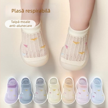 Pantofi de mers pentru bebeluți din plasă respirabilă, talpă moale, pentru interior, 0–3 ani, unisex, vară, antiderapant