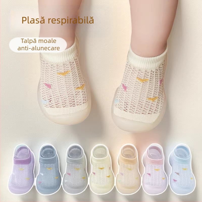 Pantofi de mers pentru bebeluți din plasă respirabilă, talpă moale, pentru interior, 0–3 ani, unisex, vară, antiderapant