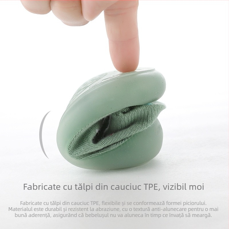 Pantofi interior pentru copii și set de șosete – talpă antiderapantă, talpă moale, bumbac respirabil, primăvară-vară.
