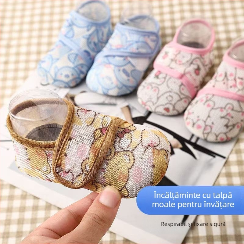 Pantofi interior pentru copii, vară, subțiri, antiderapant, respirabili, cu Velcro, talie joasă, unisex, pentru 12–36 luni și 24–48 luni