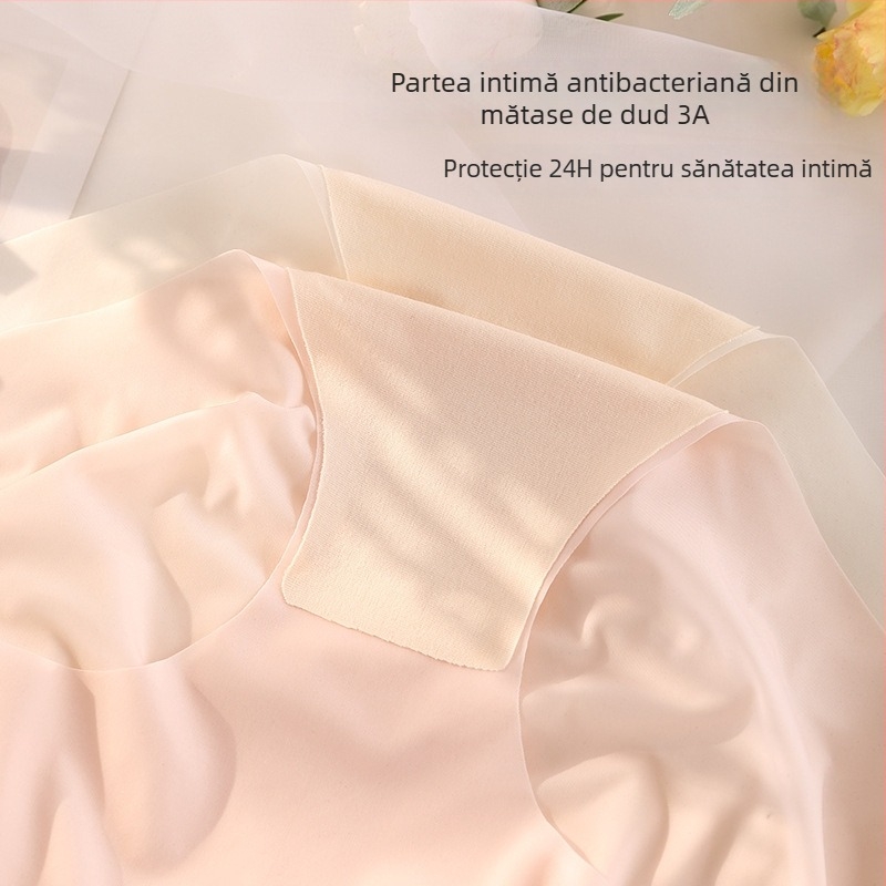 Lenjerie intimă pentru femei plus size, 10D Ice Silk, talie medie, antibacteriană, controlul abdomenului, respirabilă, invizibilă sub haine, ușoară