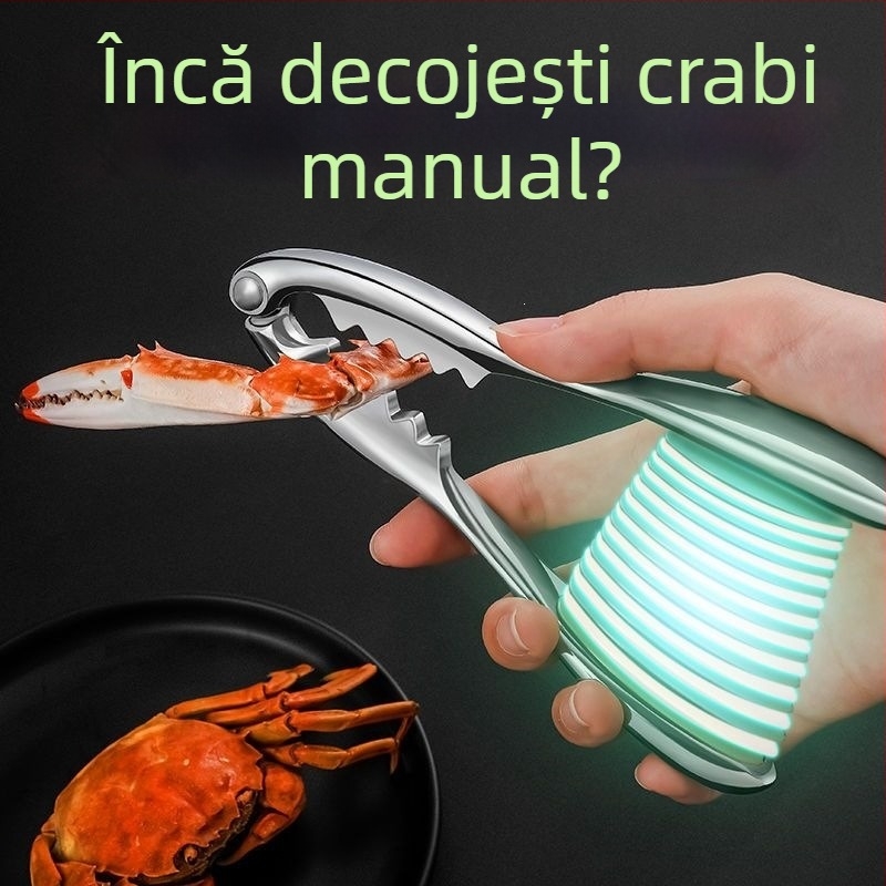 Set de instrumente pentru crab din oțel inoxidabil, set de 8 piese pentru consumul de crab, include ac pentru crab și clești pentru crab
