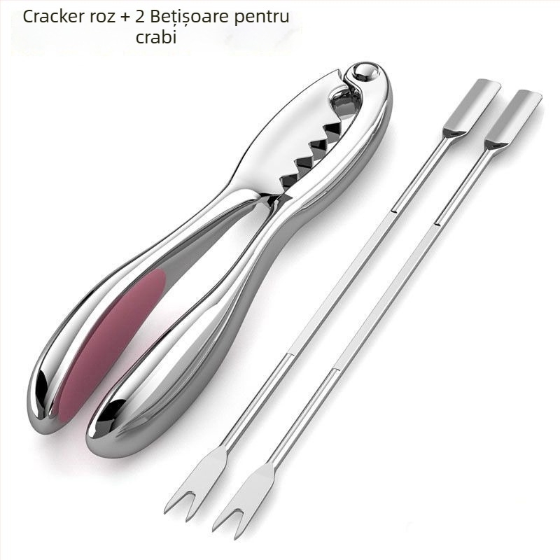 Set de instrumente pentru crab din oțel inoxidabil, set de 8 piese pentru consumul de crab, include ac pentru crab și clești pentru crab