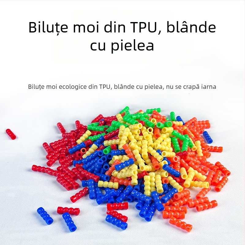 Coardă de săritură din bambus cu mărgele, pentru începători, pentru adulți și copii, lungime 2,8 m