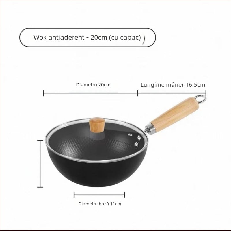 Oală de supă din piatră Maifan, cu strat antiaderent din titan, oală multifuncțională pentru supă, gătit la tigaie, abur, porridge și lapte; compatibilă cu plite cu inducție și gaz.