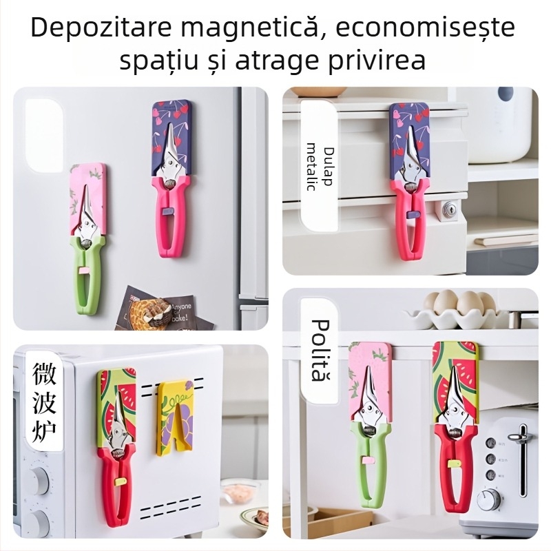 Foarfeci din oțel inoxidabil, robuste pentru oasele de pui, foarfeci de bucătărie multifuncționale cu atașament magnetic la frigider