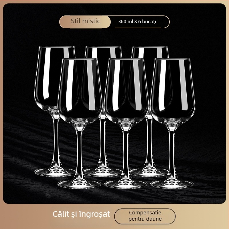 Pahar de vin roșu din cristal, stil european, cu goblet, suport pentru pahare, decantator și set cadou