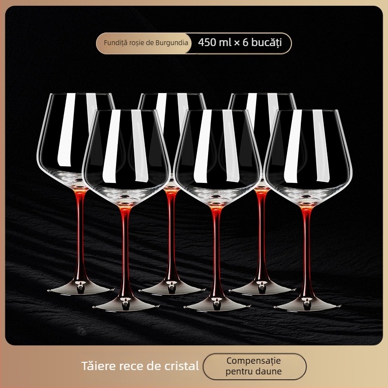 Pahar de vin roșu din cristal, stil european, cu goblet, suport pentru pahare, decantator și set cadou