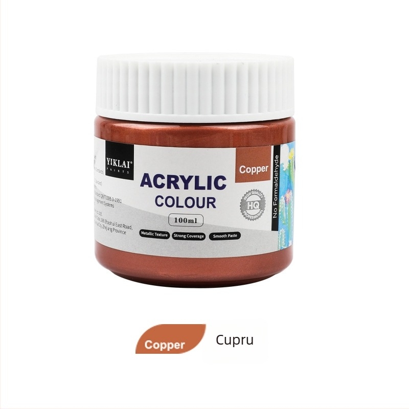 Set de vopsea acrilică metalică perlata, impermeabil, flacoane de 110 ml, culoare aurie, pentru pictură și imprimare