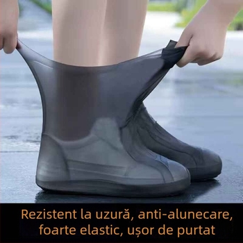 Protecții de pantofi din silicon impermeabile, antiderapante și rezistente la uzură, întărite, mărime universală