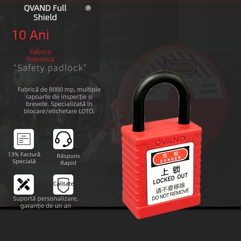 QVAND încuietoare de siguranță industrială, antimagnetică, rezistentă la explozie, LOTO, încuietoare din plastic izolat, nylon, 25 mm