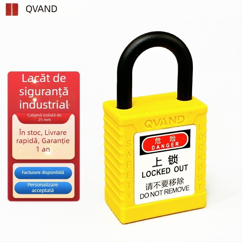 QVAND încuietoare de siguranță industrială, antimagnetică, rezistentă la explozie, LOTO, încuietoare din plastic izolat, nylon, 25 mm
