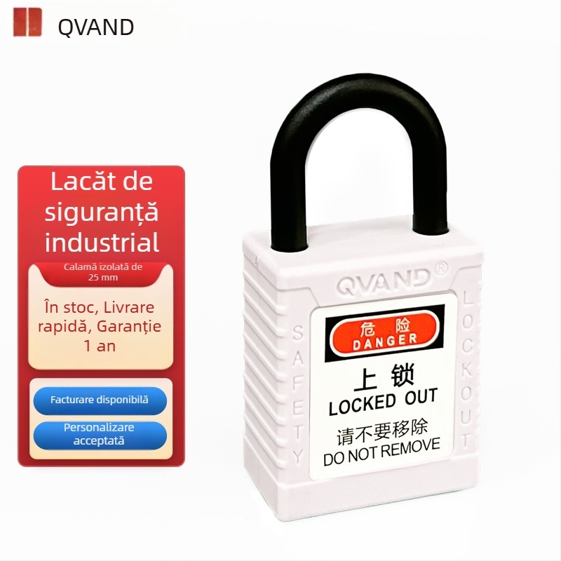 QVAND încuietoare de siguranță industrială, antimagnetică, rezistentă la explozie, LOTO, încuietoare din plastic izolat, nylon, 25 mm