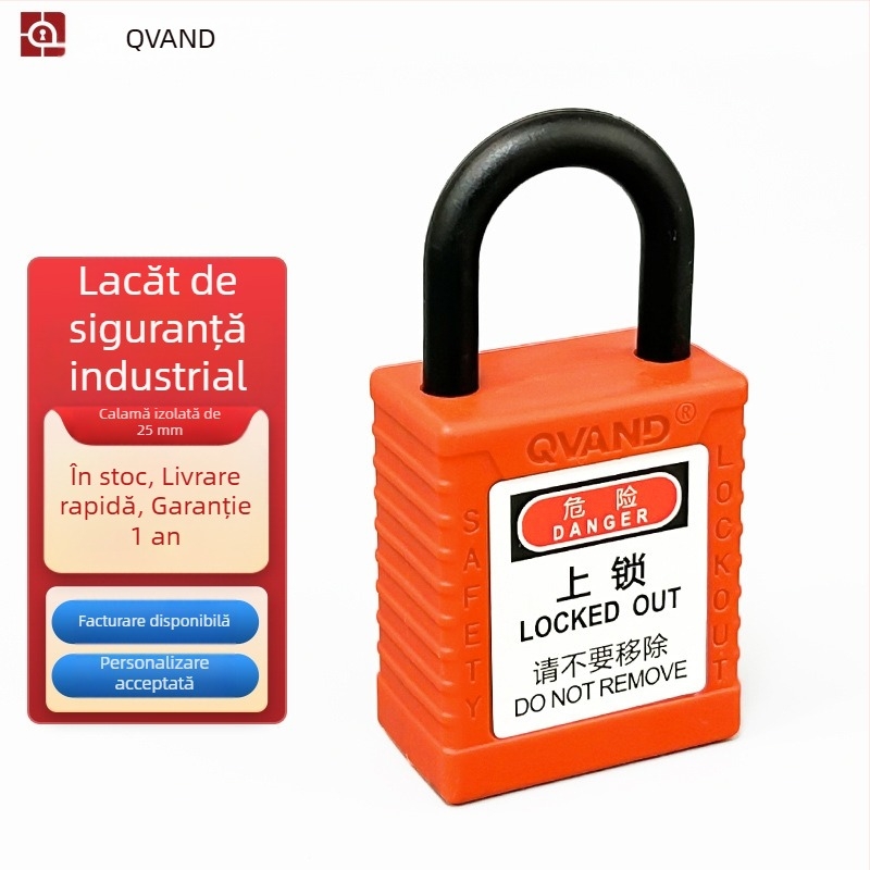 QVAND încuietoare de siguranță industrială, antimagnetică, rezistentă la explozie, LOTO, încuietoare din plastic izolat, nylon, 25 mm