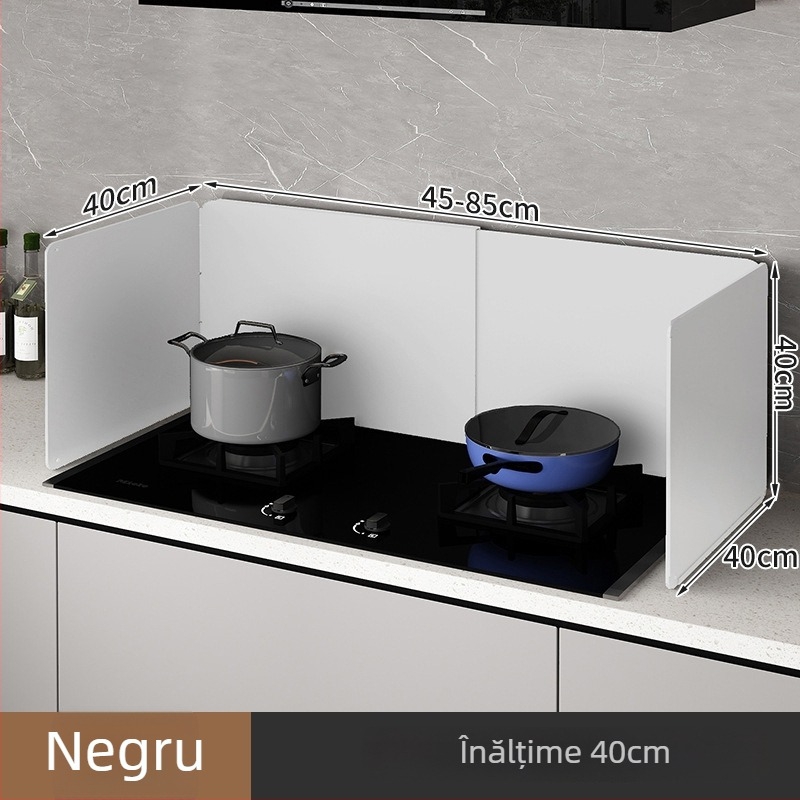 Protecție împotriva stropilor de ulei pentru aragazul cu gaz, rezistentă la temperaturi înalte, extensibilă, albă, acoperire perimetrală pentru hotă