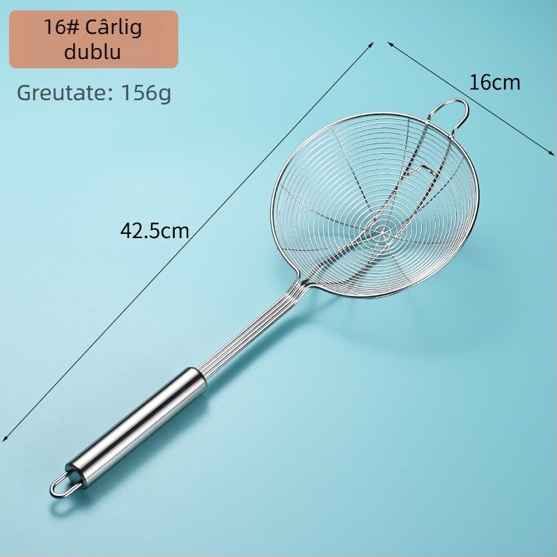 Colander din oțel inoxidabil cu plasă întărită de patru fire pentru tăiței, găluște, mâncăruri prăjite și hot pot