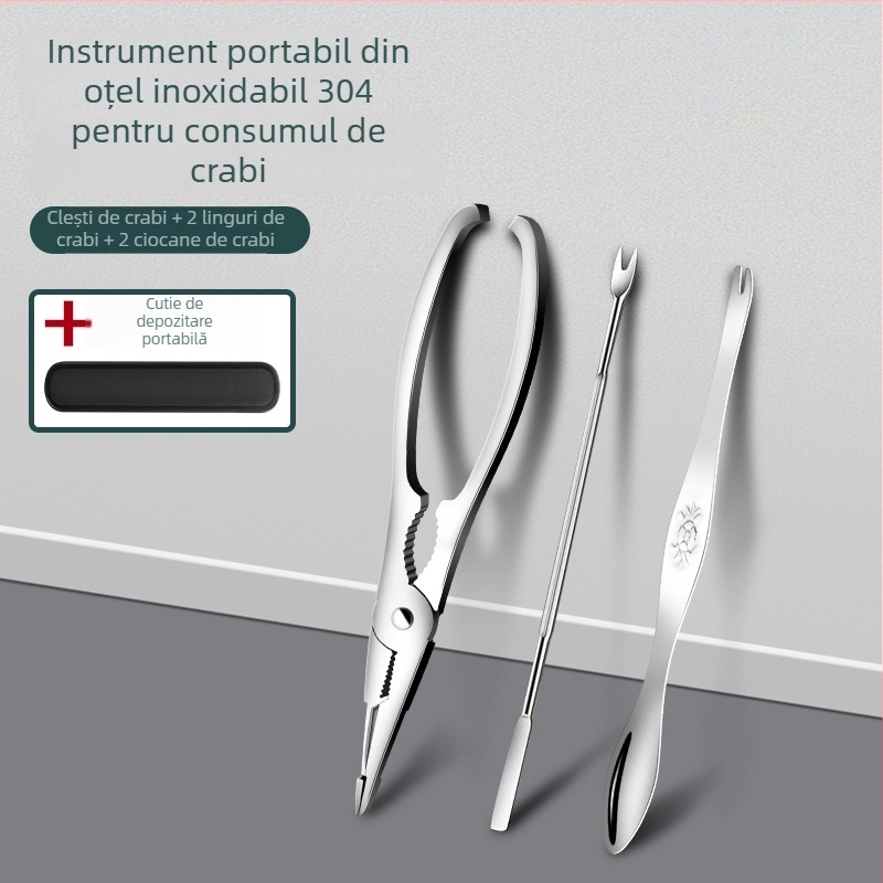 Set de unelte din oțel inoxidabil pentru mâncat crab, pentru uz casnic — gheare și clește pentru crab, unealtă pentru extragerea cărnii