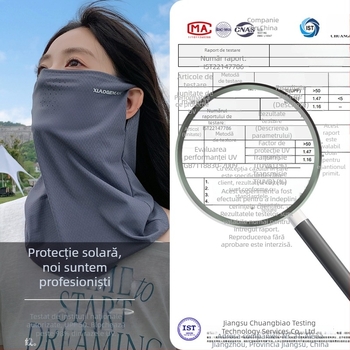 Masca de protecție solară pentru femei cu protecție UV, eșarfă de cap pentru ciclism cu prinderi pentru urechi, guler pentru gât, voal din mătase ice silk pentru exterior