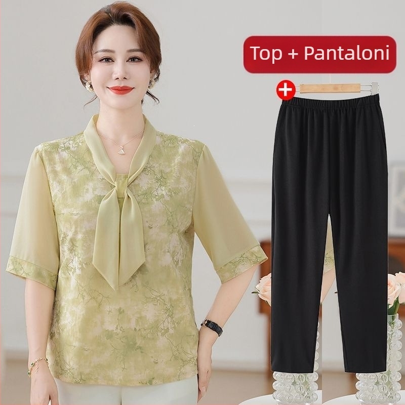 Cămașă de vară din chiffon în stil chinezesc, top elegant cu guler, bluză în stil național