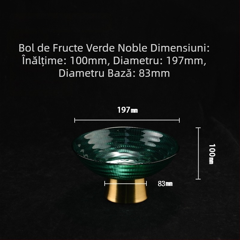 Farfurie de fructe din sticlă, stil nordic nobil, cu suport înalt – prezentare elegantă pentru fructe și gustări
