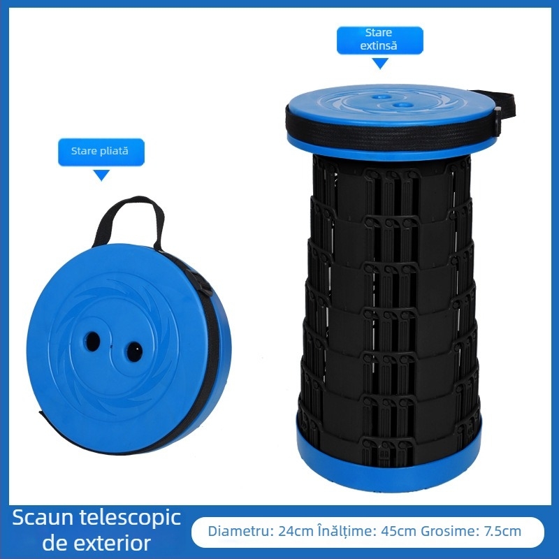 3-Buckle Folding Telescopic Stool for Outdoor Travel Queuing, Adjustable Rainbow Fishing Stool, Rainbow Folding