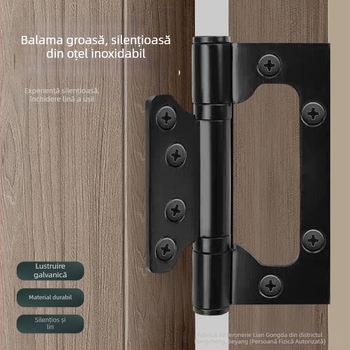Balama din oțel inoxidabil cu două foi, 4–5 inch, rulmenți solizi, accesorii pentru uși plate cu design frunză de lotus
