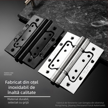 Balama din oțel inoxidabil cu două foi, 4–5 inch, rulmenți solizi, accesorii pentru uși plate cu design frunză de lotus