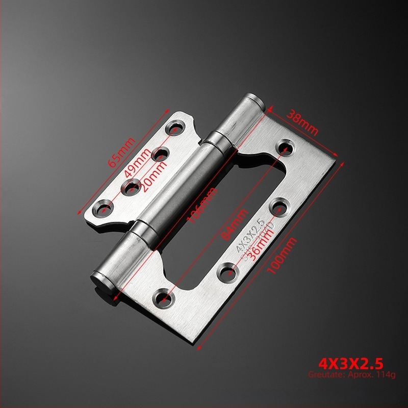 Balama din oțel inoxidabil cu două foi, 4–5 inch, rulmenți solizi, accesorii pentru uși plate cu design frunză de lotus